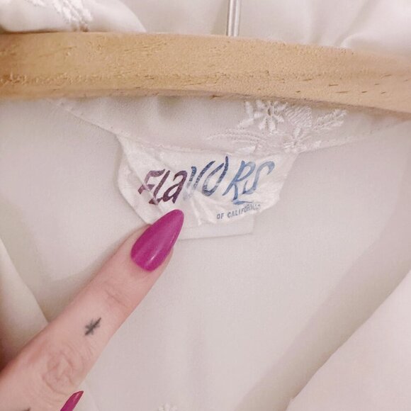 Vintage Flavors of California Embroidered Cottagecore Blouse Collared Top - Picture 2 of 5